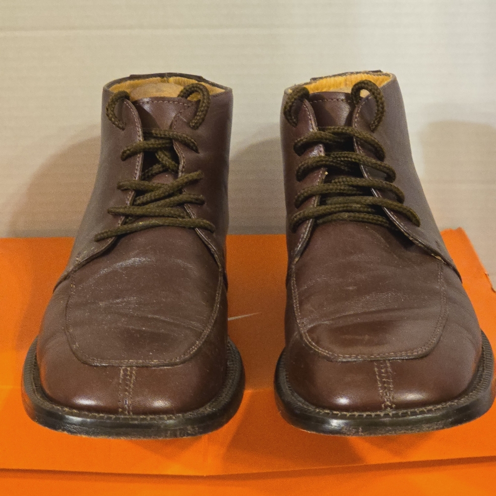 PIERRE ANDRETTI ELEGANCIA MR HAND CRAFTED LEATHER CHUKKA BOOTS MEN'S BROWN SZ.9